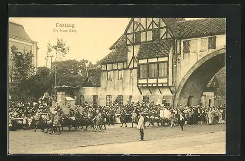 AK Hamburg, 16. Deutsches Bundesschiessen 1909, Festzug, Die Neue Burg