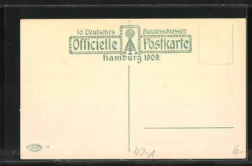 AK Hamburg, 16. Deutsches Bundesschiessen 1909, Festzug, Die Neue Burg