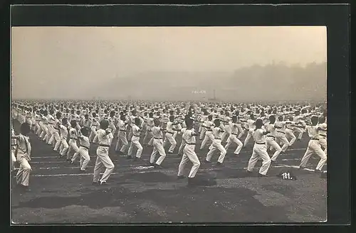 AK München, 13. Deutsches Turnfest 1923, Massenturnen im Nebel