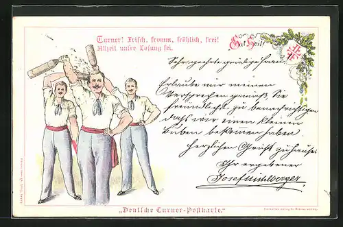 Lithographie Turner mit Kegeln