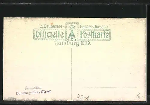 AK Hamburg, 16. Deutsches Bundesschiessen 1909, Festzug, Einführung des Christentums