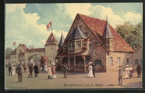 AK Hamburg, 16. Deutsches Bundesschiessen 1909, Wurstglöckchen von C. Böhle