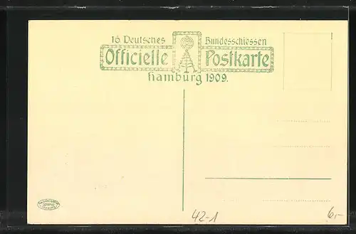 AK Hamburg, 16. Deutsches Bundesschiessen 1909, Weinlokal Chr. Wilhelm Bauer u. Rudolf Allnach