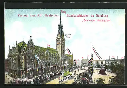 AK Hamburg, 16. Deutsches Bundesschiessen 1909, Hamburger Waisengrün