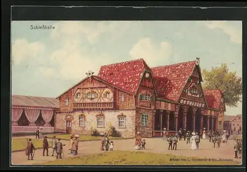 AK Hamburg, 16. Deutsches Bundesschiessen 1909, Schiesshalle