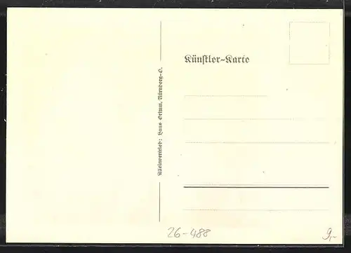 Künstler-AK Rudolf Schiestl: Aus deutschem Land, Berittener Trompeter