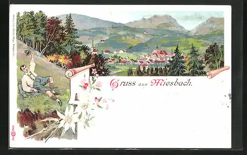 Lithographie Miesbach, Totalansicht