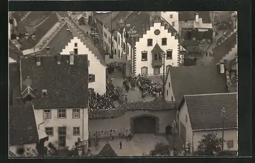 Foto-AK Stühlingen, Bauernkrieg-Festspiele aus der Vogelschau, 1925