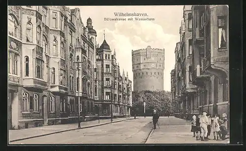 AK Wilhelmshaven, Bülowstrasse mit Wasserturm