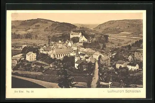 AK Schleiden, Panorama mit Ort und Landschaft