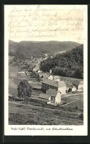 AK Urft / Eifel, Panorama mit Schullandheim