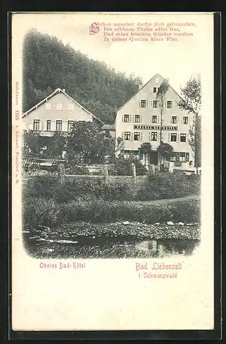 Relief-AK Bad Liebenzell i. Schwarzwald, Oberes Bad-Hotel