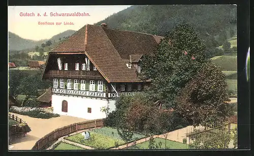 AK Gutach a. d. Schwarzwaldbahn, Gasthaus zur Linde