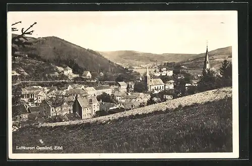 AK Gemünd /Eifel, Ortsansicht vom Hügel aus