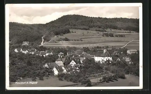 AK Rohrdorf b. Nagold, Blick auf den Ort mit Kirche