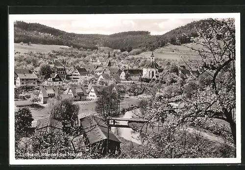 AK Rohrdorf b. Nagold, Blick auf Ort und Kirche