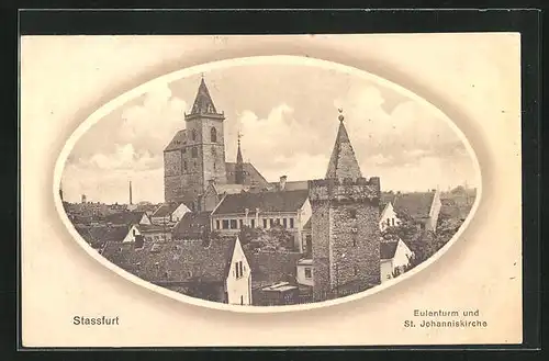AK Stassfurt, Eulenturm und St. Johanniskirche