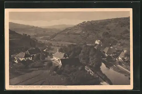 AK Wildberg, Blick auf Ort aus der Vogelschau