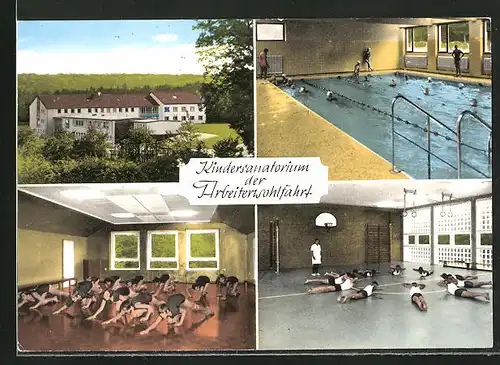 AK Neunkirchen, Kindersanatorium der Arbeitswohlfahrt, Schwimmbad, Sporthalle