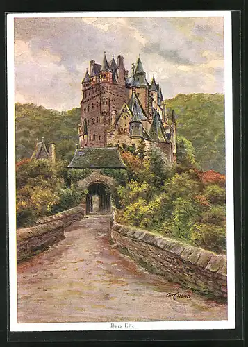Künstler-AK Wierschem, Eingang zur Burg Eltz
