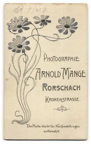 Fotografie Arnold Mange, Rorschach, Kronenstrasse, Portrait junge Dame mit hochgestecktem Haar