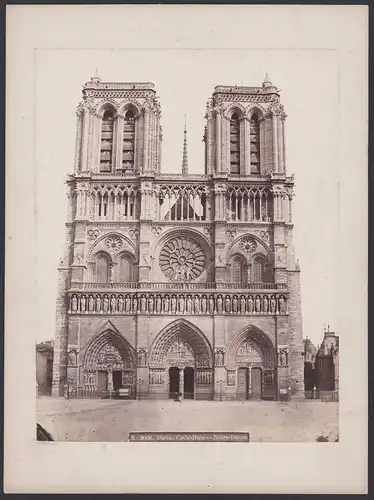 Fotografie unbekannter Fotograf, Ansicht Paris, Cathedrale Notre Dame, Grossformat 32 x 23cm