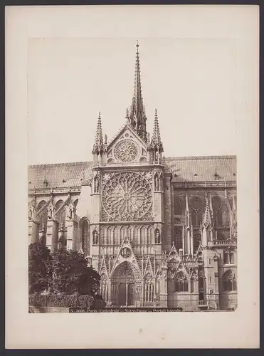 Fotografie unbekannter Fotograf, Ansicht Paris, Cathedrale Notre Dame, Portail laterale, Grossformat 32 x 23cm