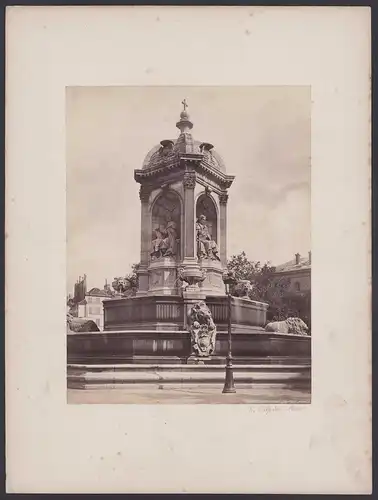 Fotografie unbekannter Fotograf, Ansicht Paris, Fountain St. Sulpice, Grossformat 32 x 24cm