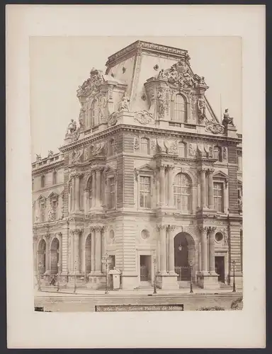 Fotografie unbekannter Fotograf, Ansicht Paris, Louvre Pavillon de Mollien, Grossformat 31 x 24cm