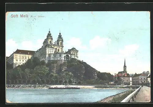 AK Melk, Stift von der Brücke aus