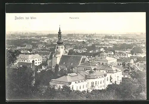 AK Baden /Wien, Panorama der Stadt