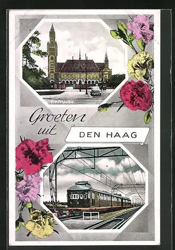 AK Den Haag, Vredespaleis, Strassenbahn