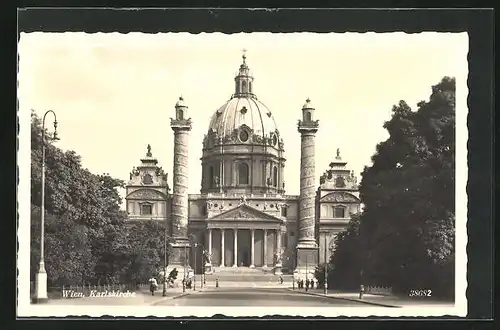 AK Wien, Karlskirche, Kandelaber