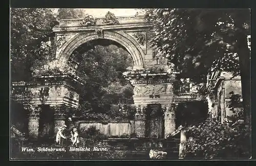 AK Wien, Schönbrunn, Römische Ruine