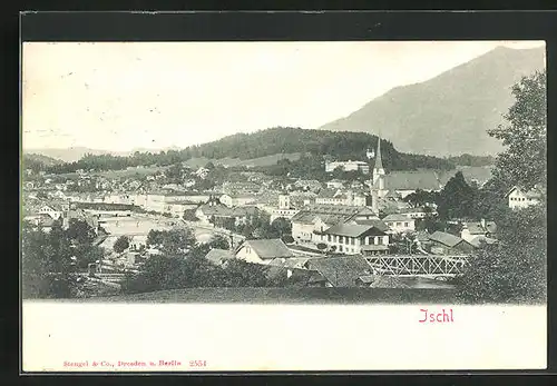 AK Bad Ischl, Blick über den Ort