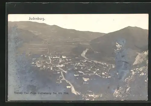 AK Judenburg, Ortsansicht aus der Vogelschau