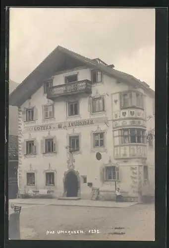 AK Umhausen, Gasthaus zur Krone von J. Marberger