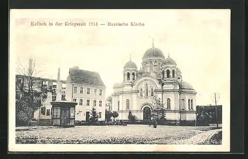 AK Kalisch / Kalisz, Russische Kirche in der Kriegszeit 1914