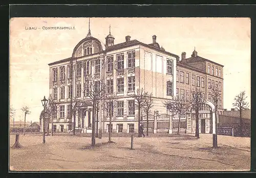 Künstler-AK Libau, Commerzschule