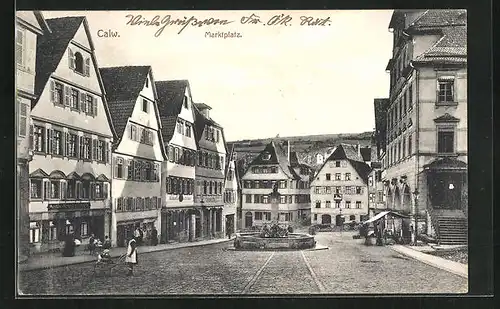 AK Calw, Partie vom Marktplatz