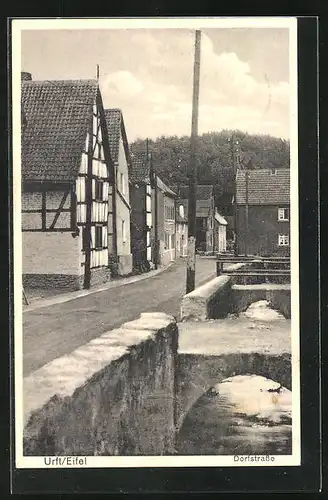 AK Urft /Eifel, Dorfstrasse mit Häusern