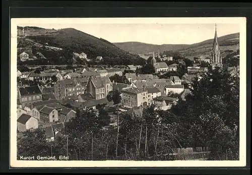 AK Gemünd /Eifel, Panorama mit Kirchturm