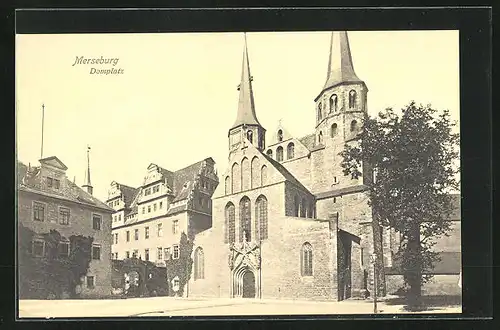 AK Merseburg, Ortspartie mit Domplatz