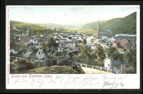 AK Gemünd /Eifel, Teilansicht mit Kirche
