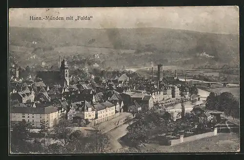 AK Hann.-Münden, Teilansicht mit Fulda