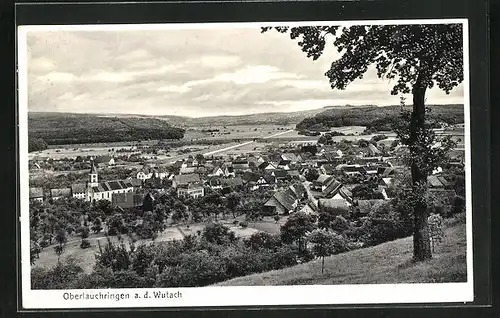 AK Oberlauchringen a. d. Wutach, Teilansicht mit Baum