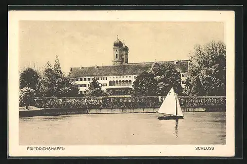 AK Friedrichshafen, Schloss mit Segelschiff