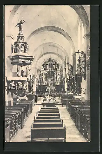 AK Steinfeld /Eifel, Innenansicht der Kirche zum Altar