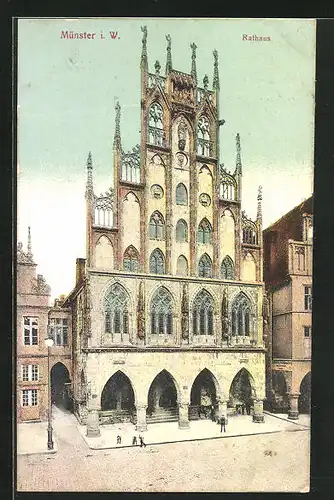 AK Münster i. W., Blick auf das Rathaus