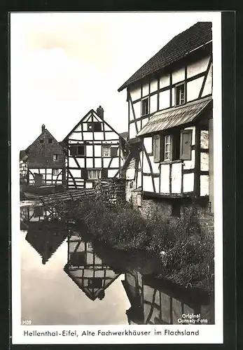 AK Hellenthal /Eifel, Alte Fachwerkhäuser im Flachsland